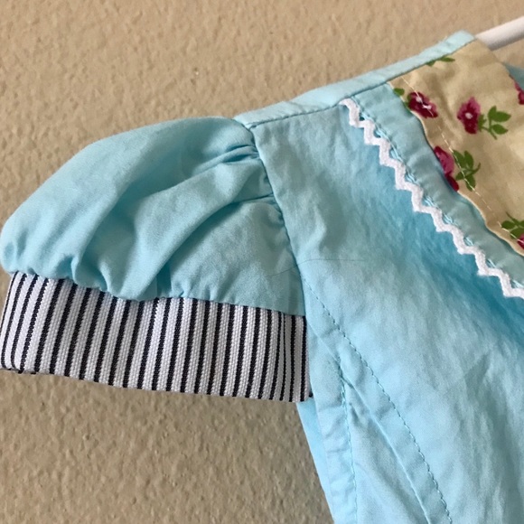 SUNBOREE Patchwork Blue Dress with Wooden Buttons - Picture 7 of 15